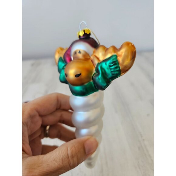 Kohls deer bear icicle ornament reindeer Xmas tree set lot - Picture 8 of 12